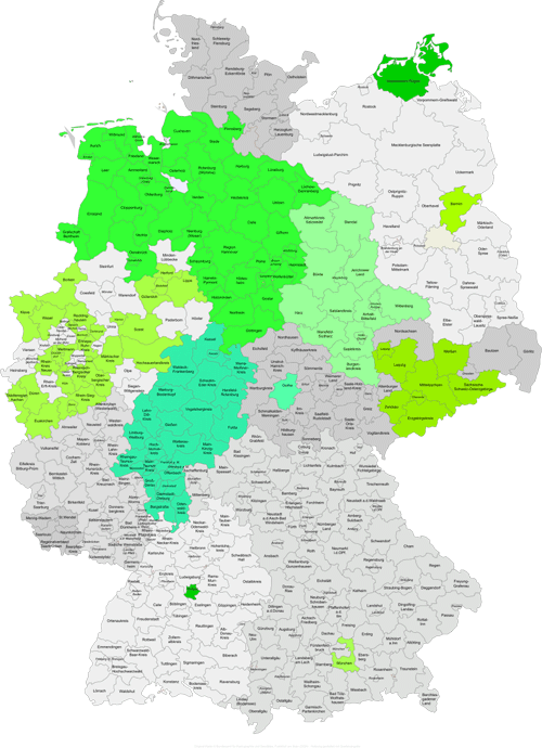 Edumaps-Lizenzen und Kundenregionen in Deutschland